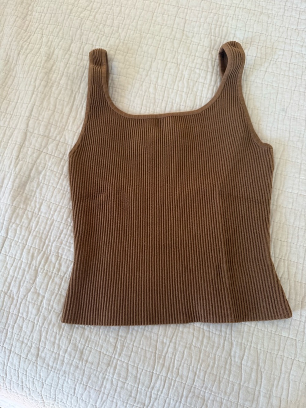 Aritzia Brown Sculpt knit light brown top